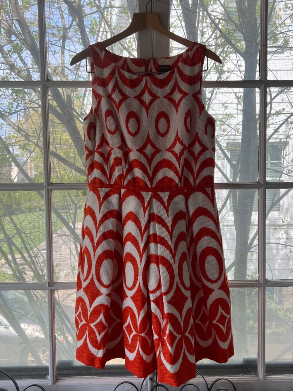 Taylor Orange and White Dress